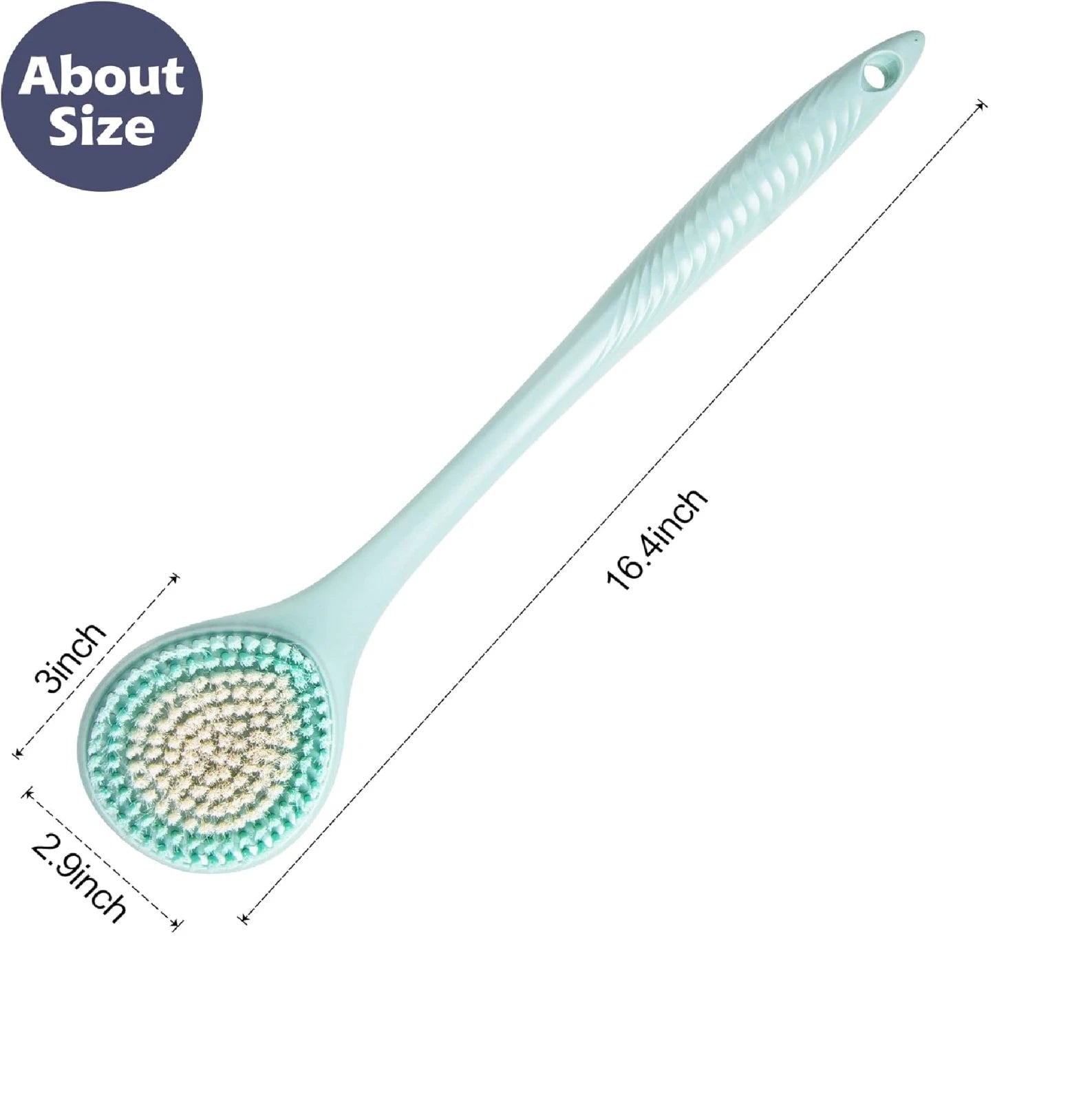 BEDELITE Back Scrubber for Shower - Long Handle Bath Brush (16.4 inches)