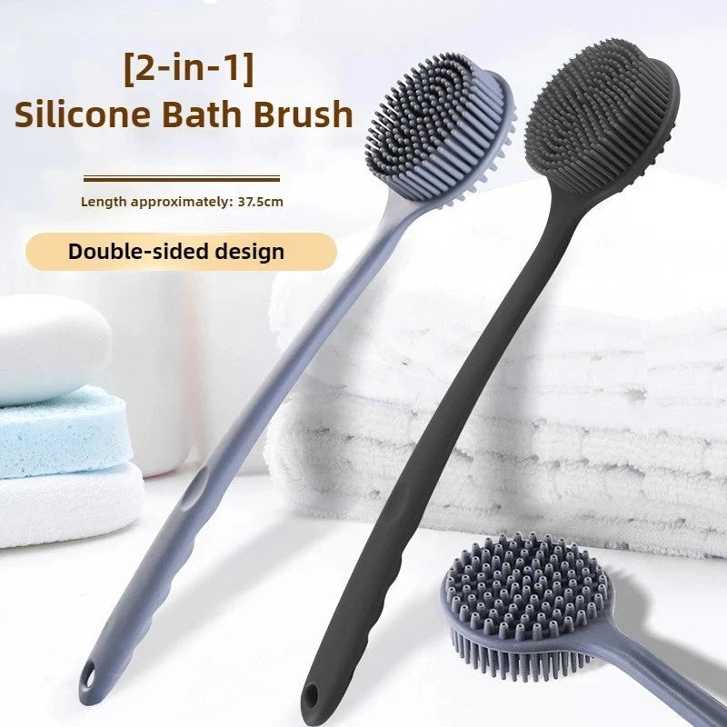 Back Scrubber Scrub Long Handle Shower Body Bath Brush Silicone Massage Brush