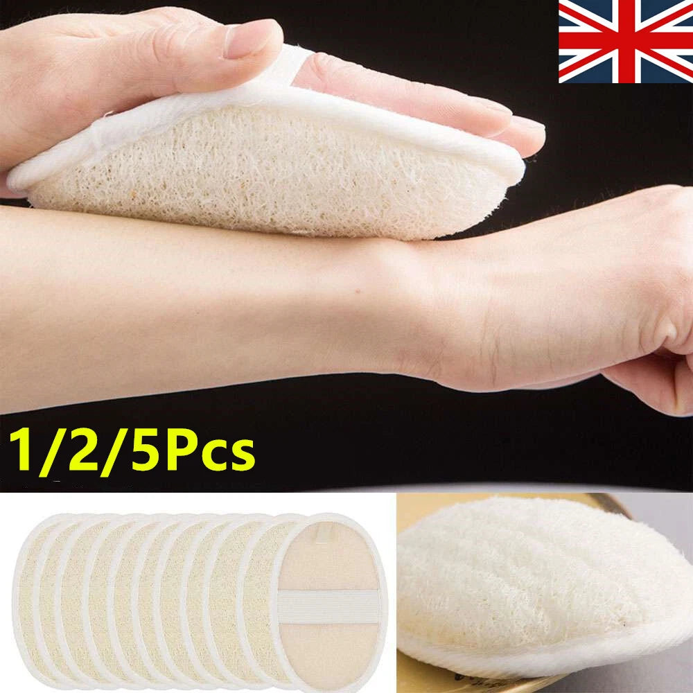 5X Natural Loofah Luffa Loofa Brush Exfoliating Bath Shower Sponge Body Scrubber