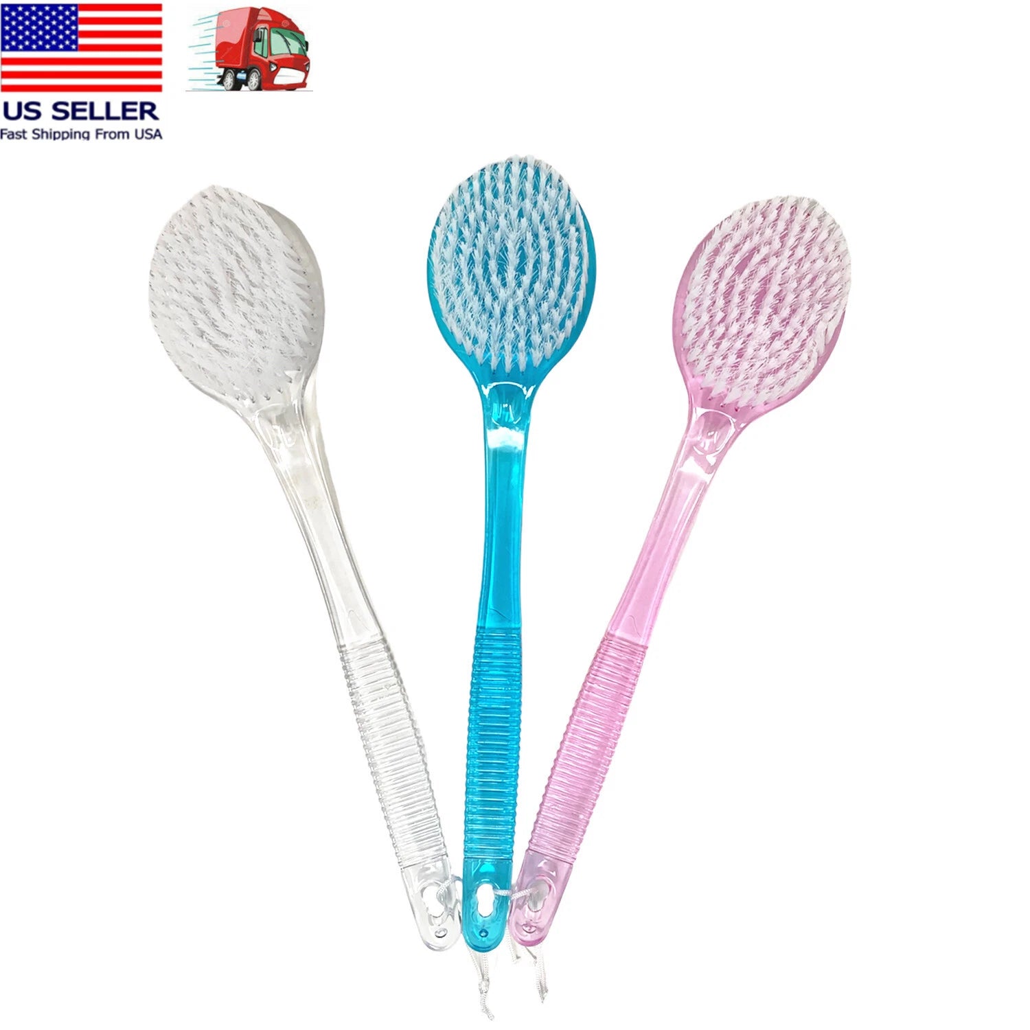 14" Exfoliating Back Scrub, Shower Bath Body Brush Scrubber & Massager