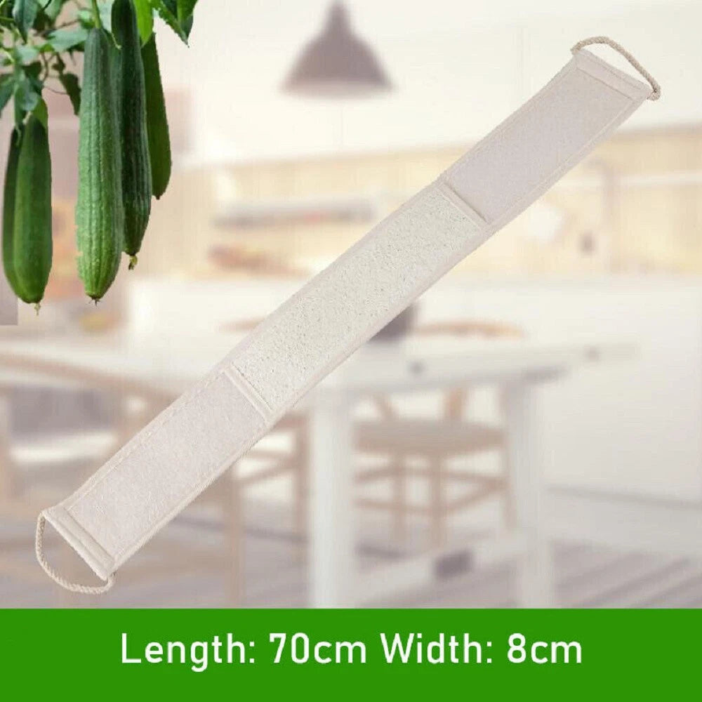 Back Scrubber Real Loofah Shower Exfoliating Belt Body Brush Bath Massage UK New