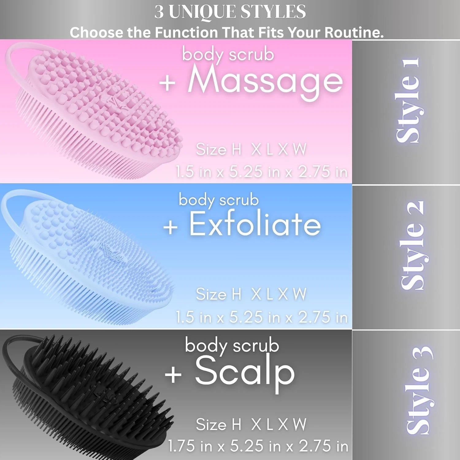 Avilana Silicone Body Scrubber – Gentle Shower Brush & Loofah Alternative- Food