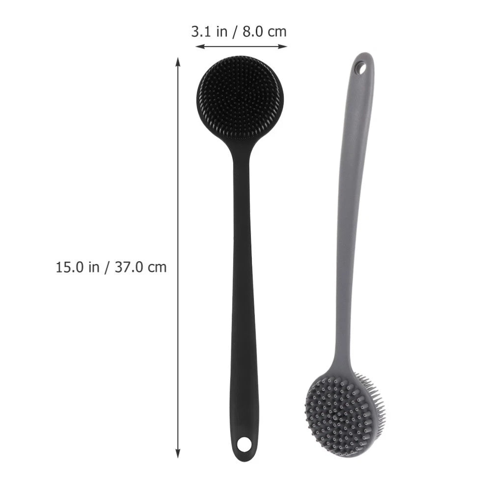 2 Pcs Bath Brush Man Silicone Body Scrubber Shower Exfoliating Back