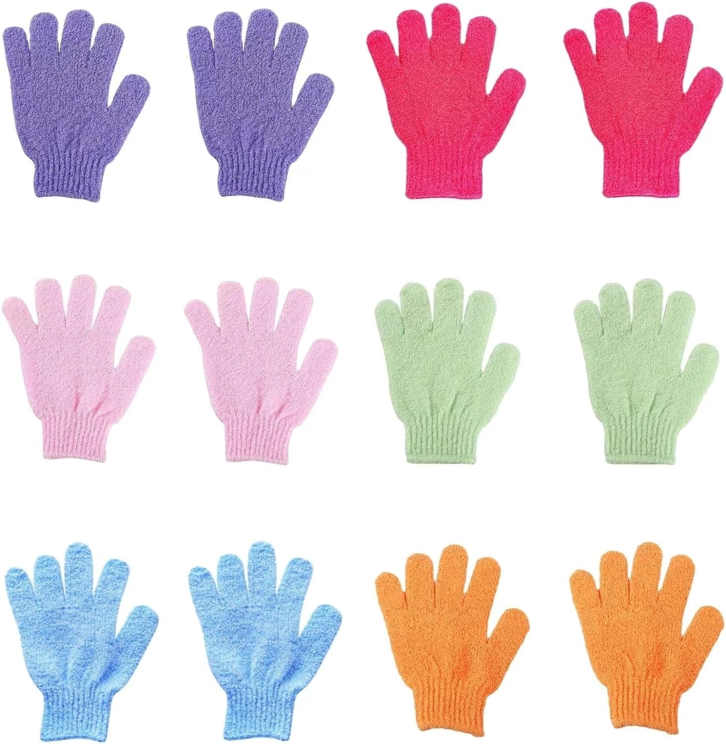 12 Pcs Shower Exfoliating Gloves Hand Exfoliating Bath Glove Body Scrubber Spa