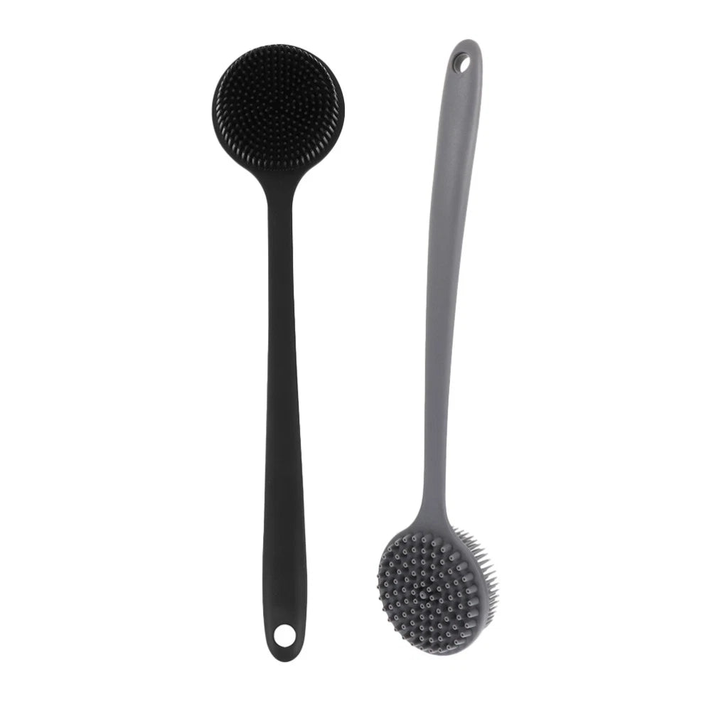 2 Pcs Bath Brush Man Silicone Body Scrubber Shower Exfoliating Back