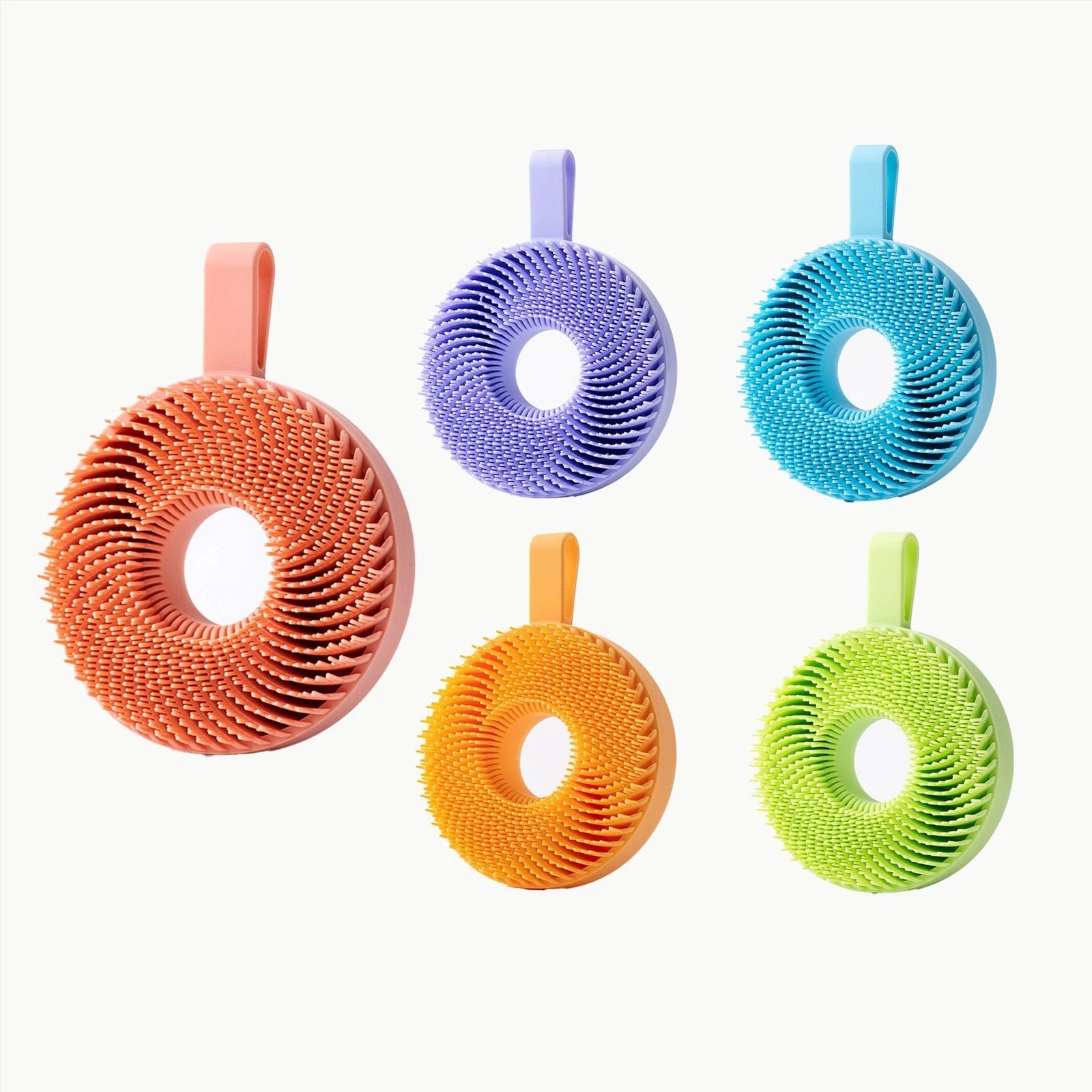5pcs  Silicone shower brush, body cleaning brush, household head massage brush