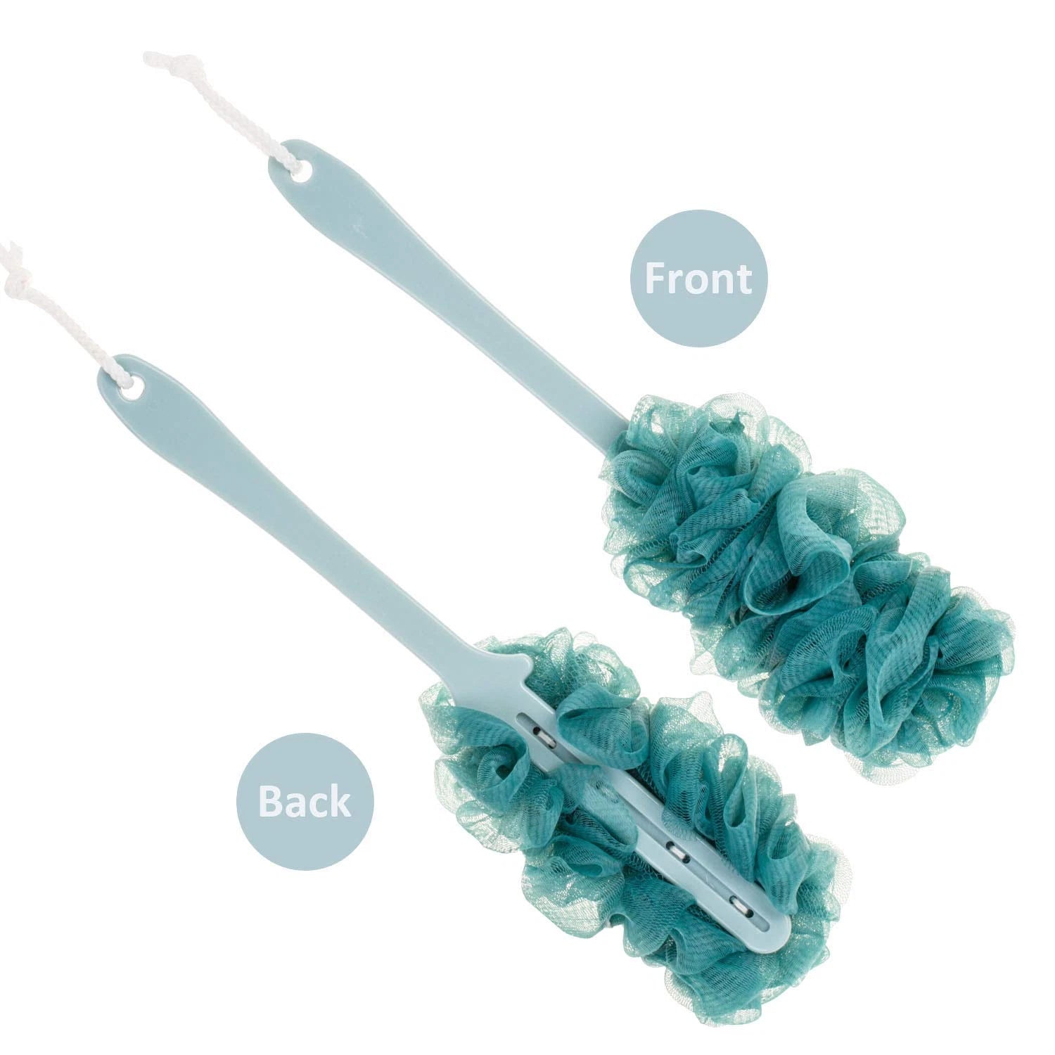 Back Scrubber for Shower, Loofah Long Handle Bath Body Brush, Soft Nylon Mesh Sp