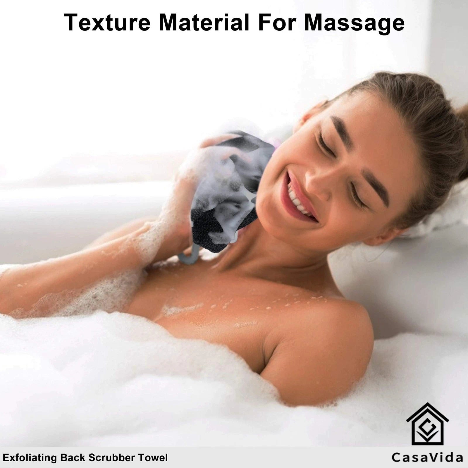 Back Scrubber for Shower Nylon Bath Towel Washer Exfoliating Washcloth Rear J...