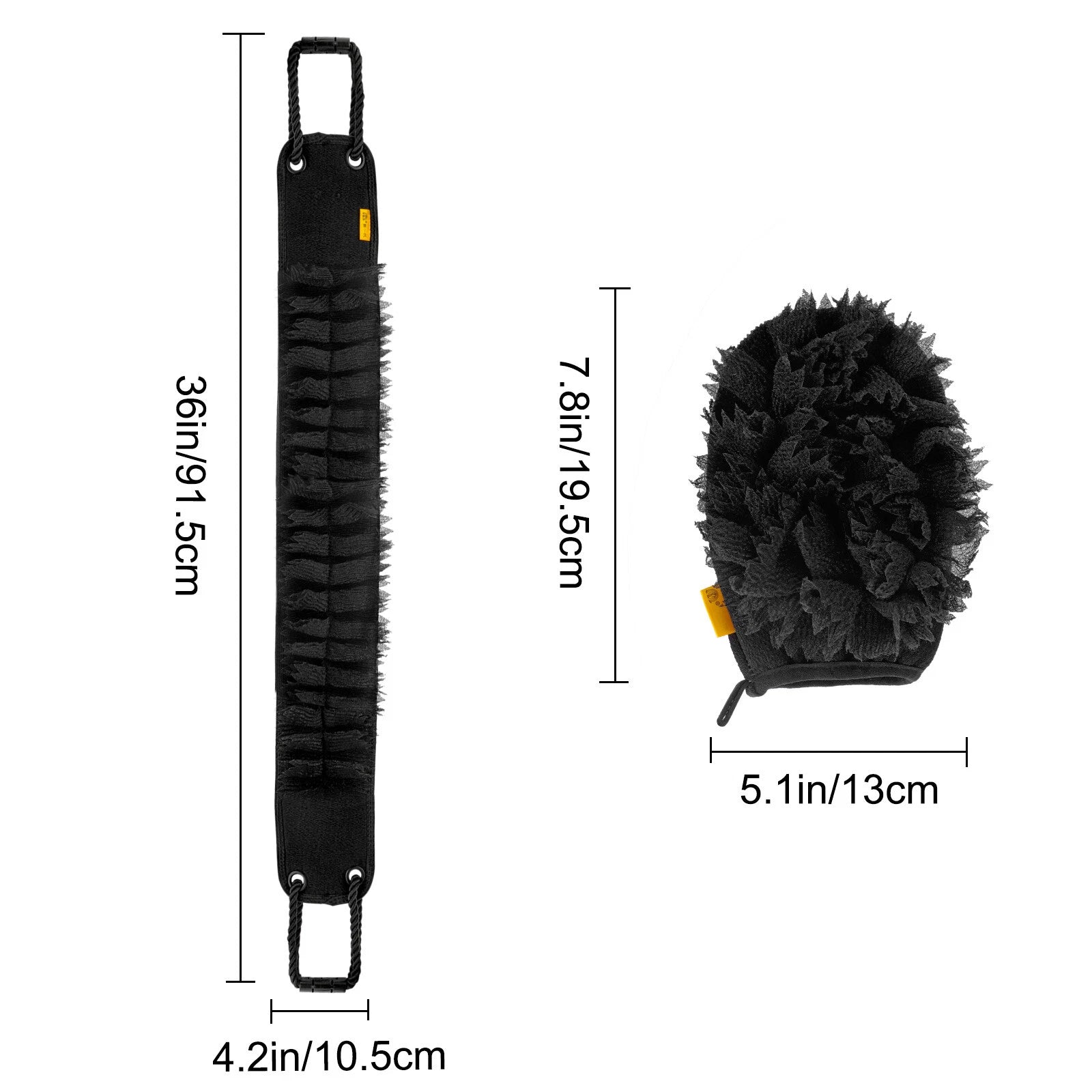 2pcs Exfoliating Back Scrubber 36" Double-Sided Body Scrub Towel Bath Exfoliator