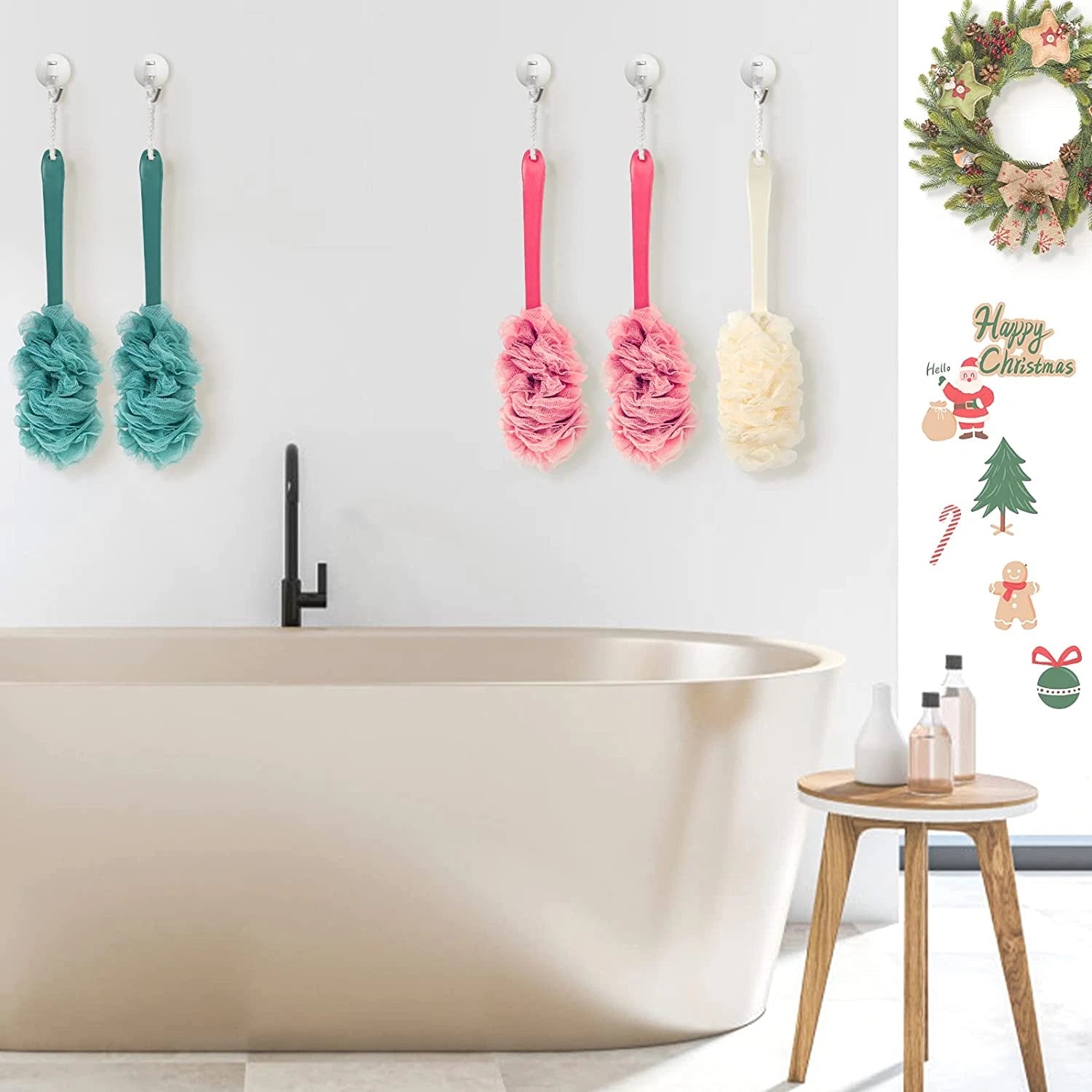 Back Scrubber for Shower, Loofah on a Stick as Shower Brush Exfoliating Bo