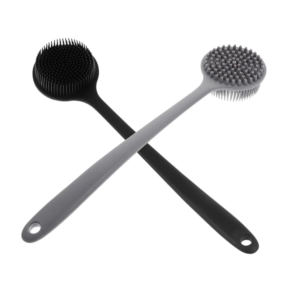 2 Pcs Bath Brush Man Silicone Body Scrubber Shower Exfoliating Back
