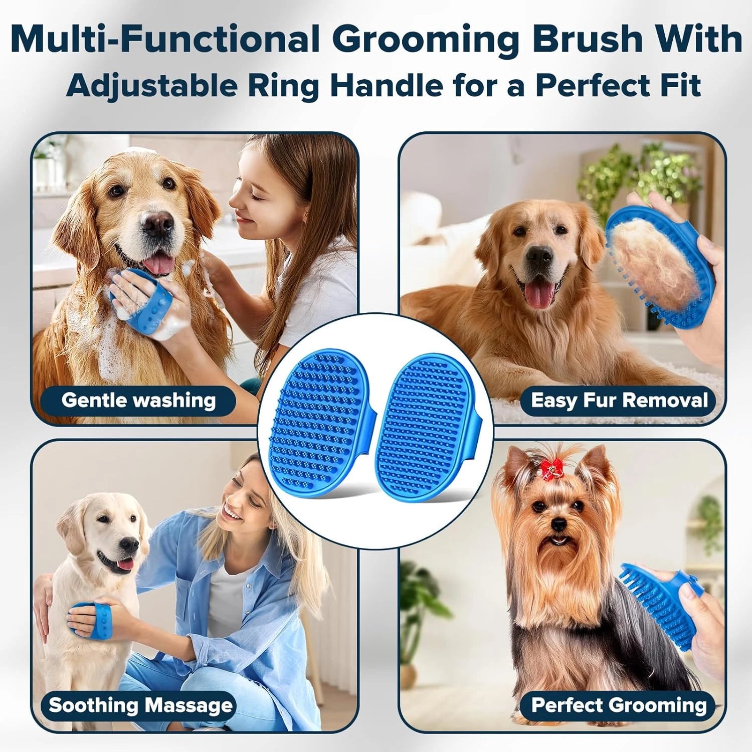 6PCS Pet Grooming Kit | Dog Washing Gloves | Dog Bath Brush | Dog Bath Gloves |