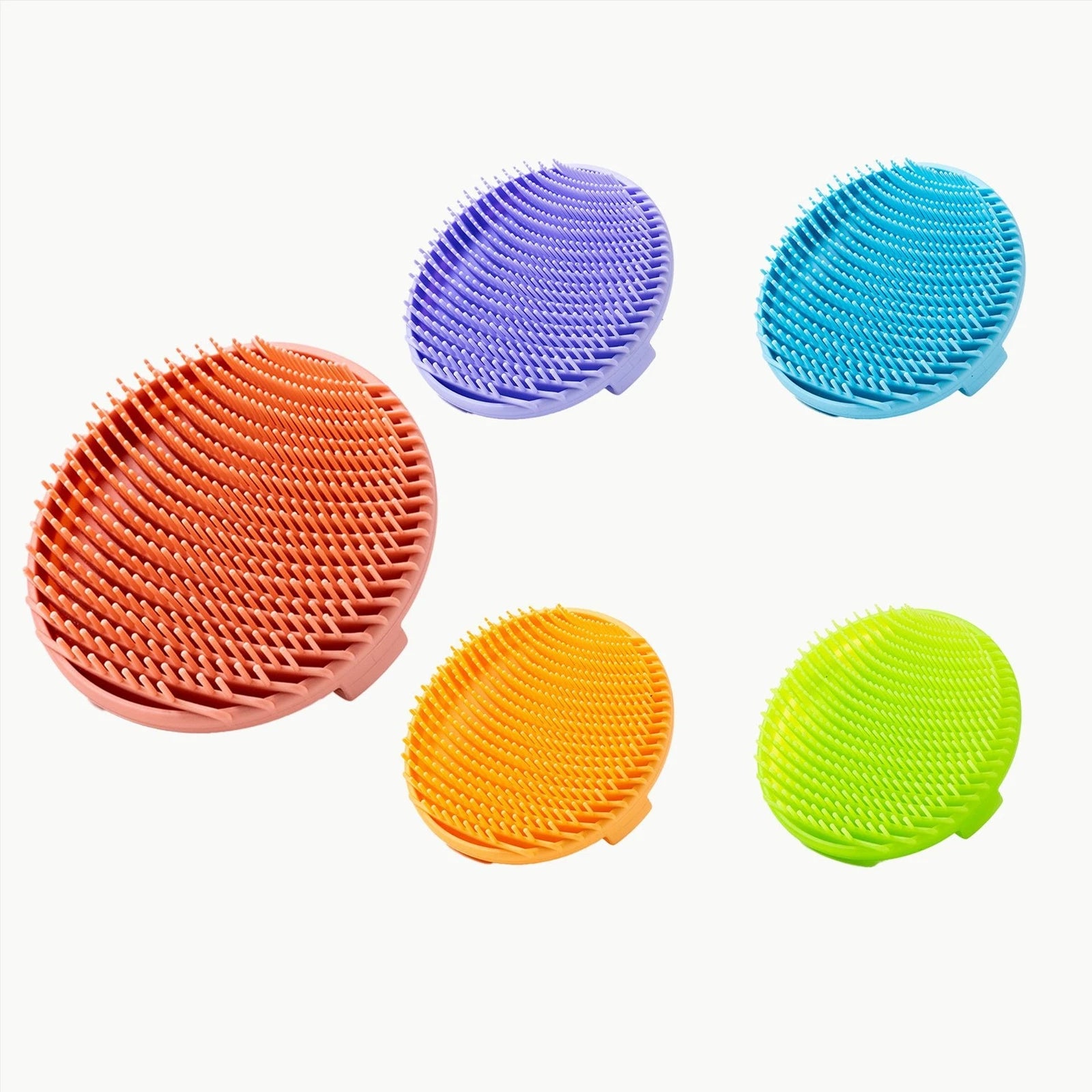 5pcs  Silicone shower brush, body cleaning brush, household head massage brush