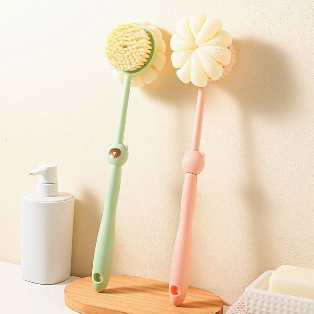 3PCS Long Handle Bath Body Brush Soft Back Shower Exfoliating Scrubber Massager