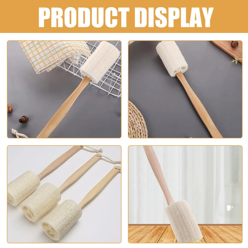 2x Long Handle Body Brush Scrub Scrunchie Back Scrubber for Spa Body Washing