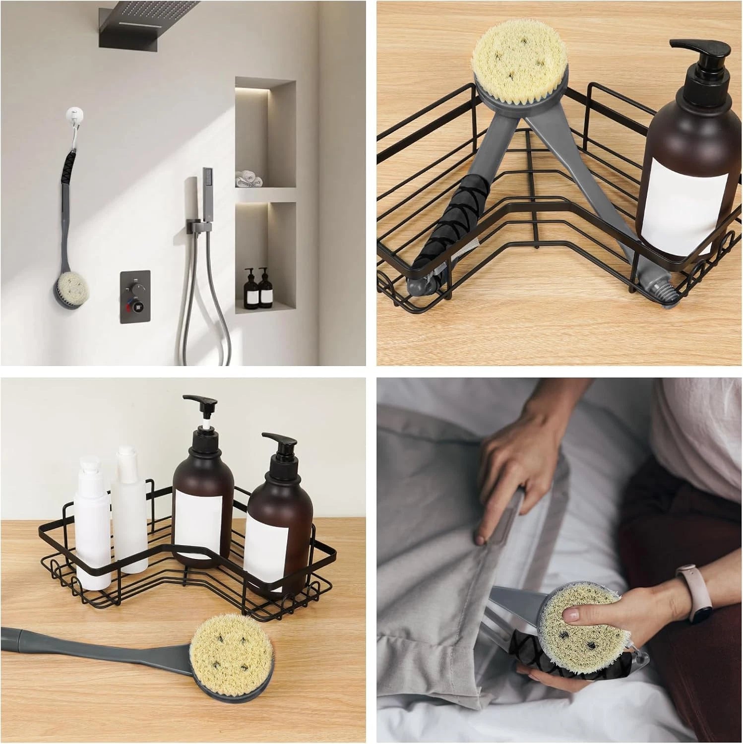 Back Brush Long Handle for Shower, 20.5” Bath Brush, Back Scrubber, Shower Body