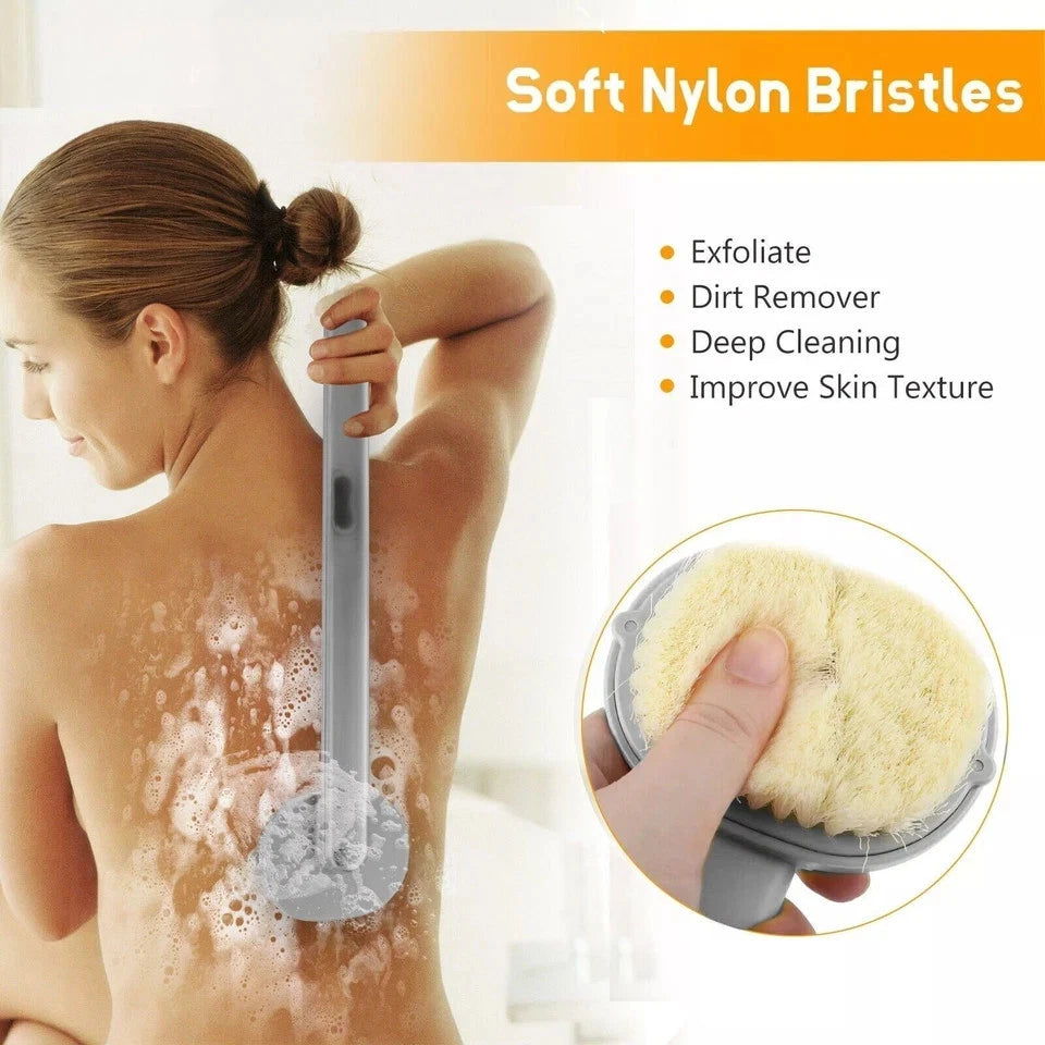 Bath Shower Brush, Long Handle with Soft Bristles, Back Scrubber Body Exfoliator