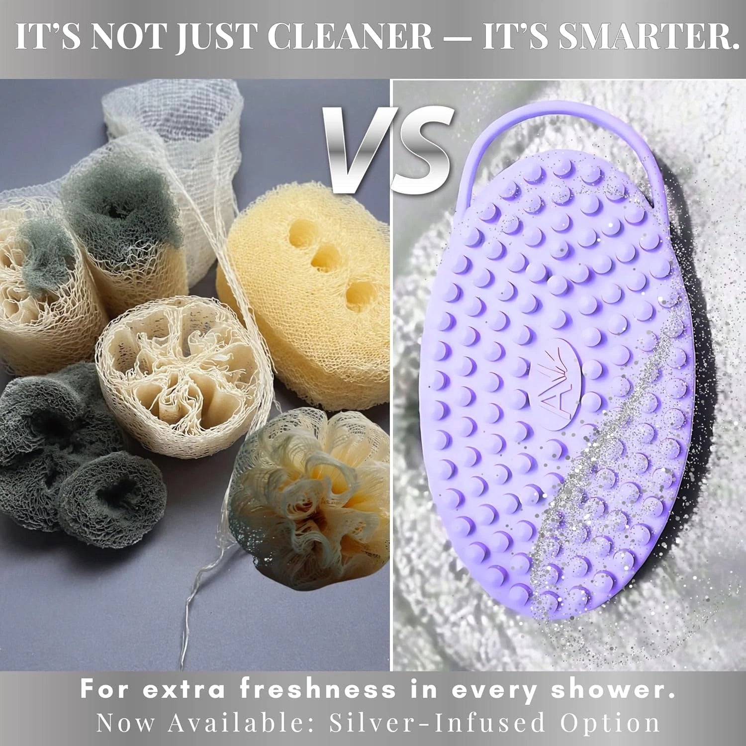 Avilana Silicone Body Scrubber – Gentle Shower Brush & Loofah Alternative- Food