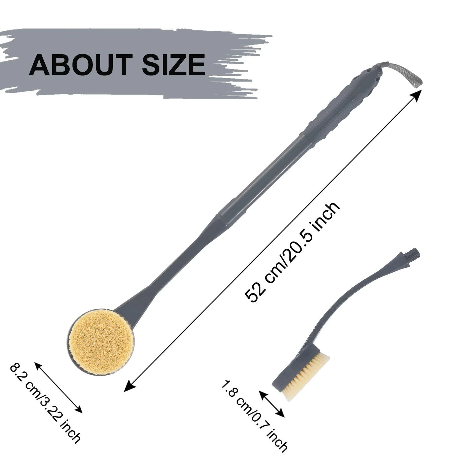 Back Scrubber for Shower,20.5" Bath Brush Long Handle for Deep Cleaning