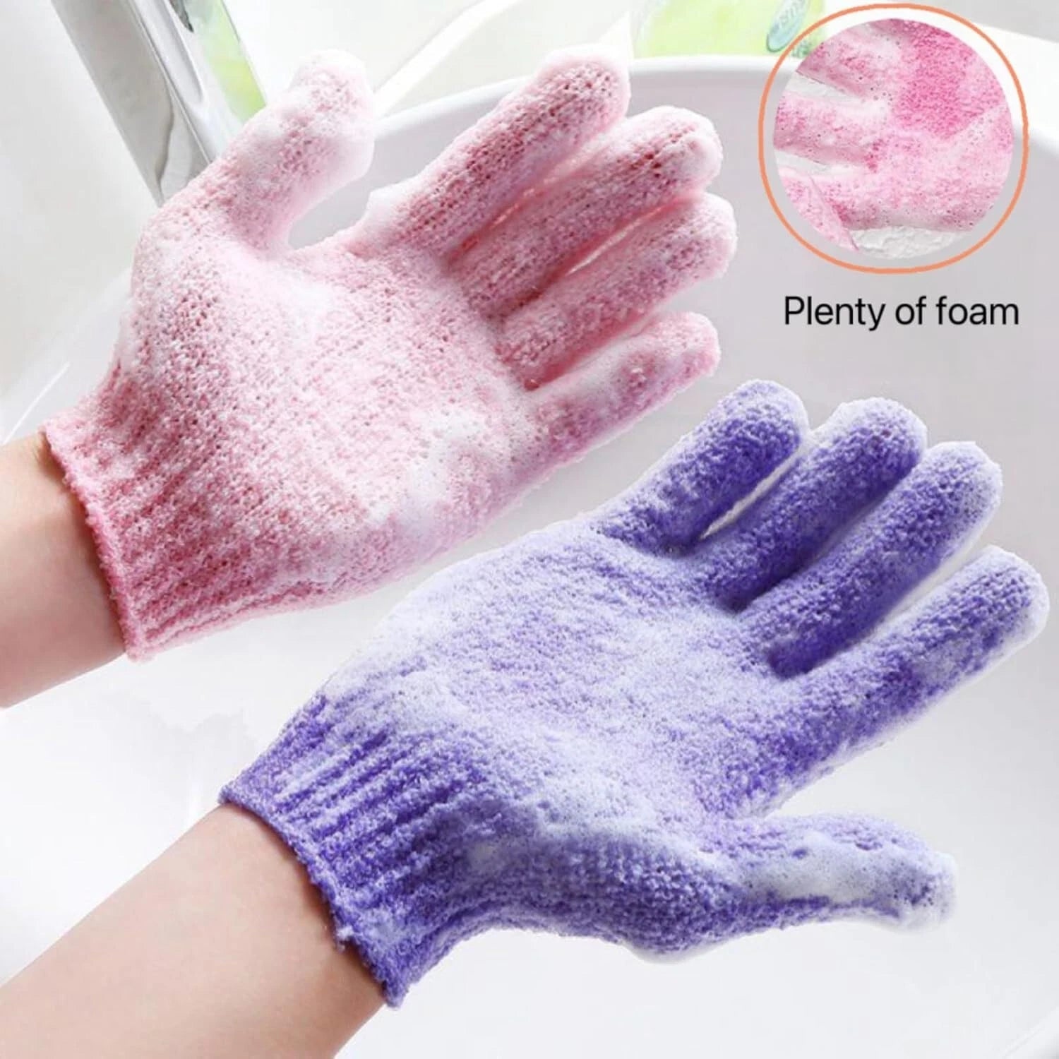 12 Pcs Shower Exfoliating Gloves Hand Exfoliating Bath Glove Body Scrubber Spa