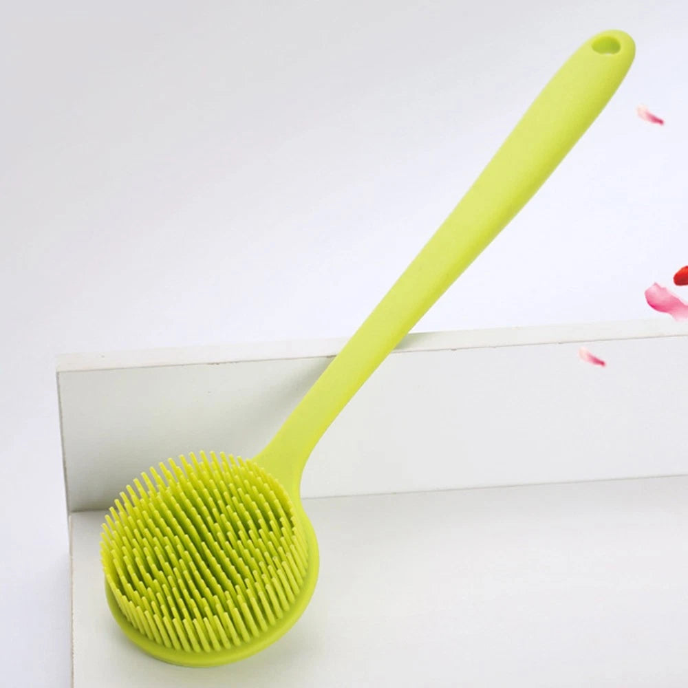 Bath Brush Body Scrubber Exfoliator Silicone Shower Man Back for Long Handle
