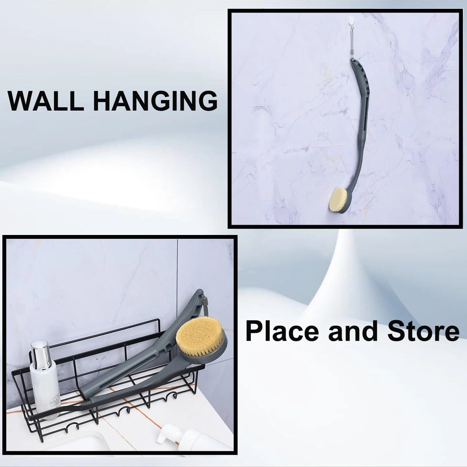 Back Scrubber for Shower,20.5" Bath Brush Long Handle for Deep Cleaning