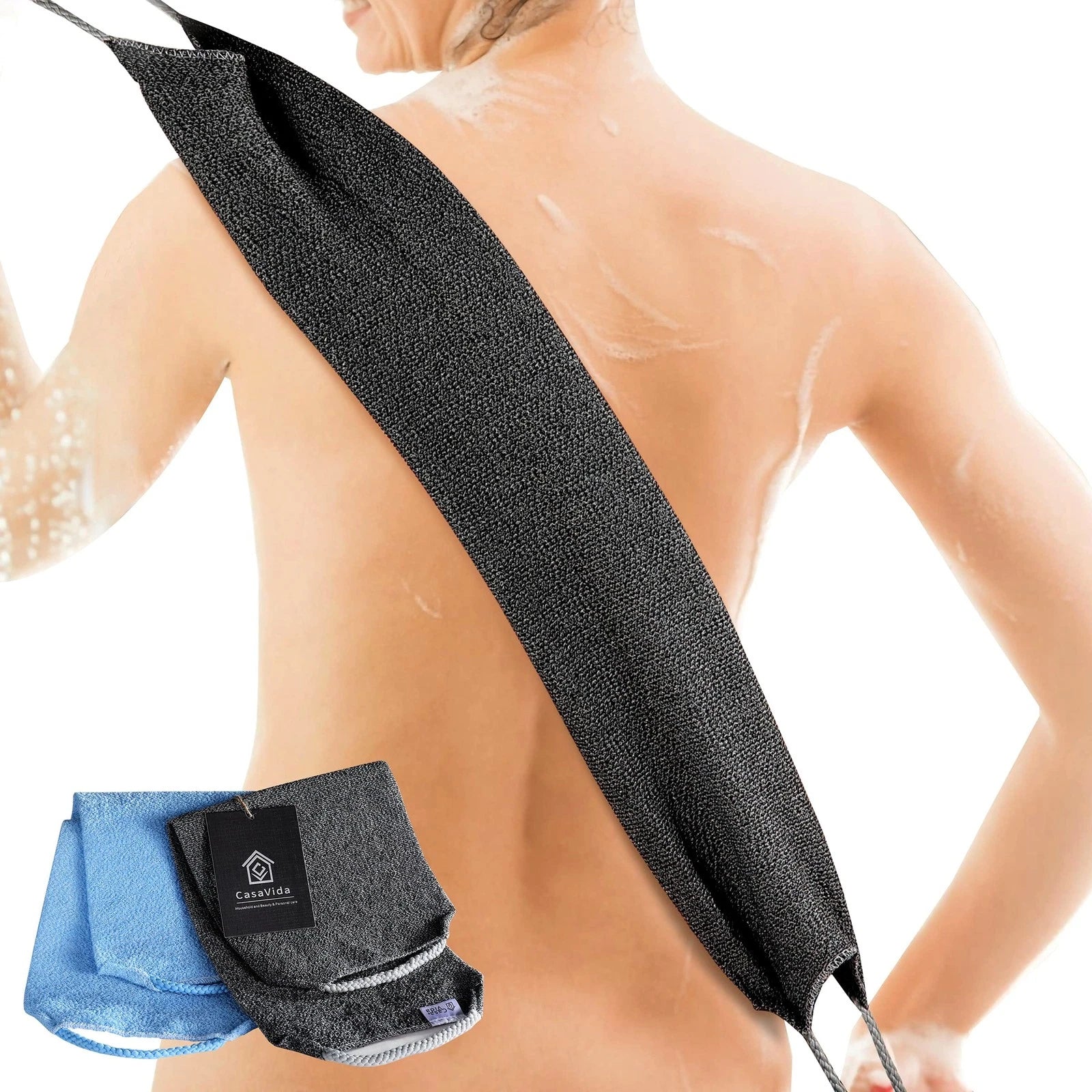 Back Scrubber for Shower Nylon Bath Towel Washer Exfoliating Washcloth Rear J...