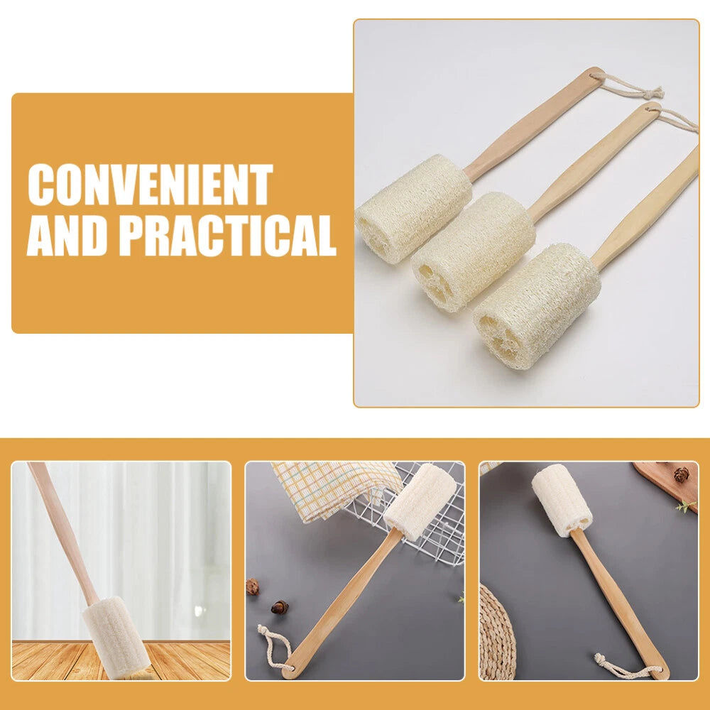2x Long Handle Body Brush Scrub Scrunchie Back Scrubber for Spa Body Washing