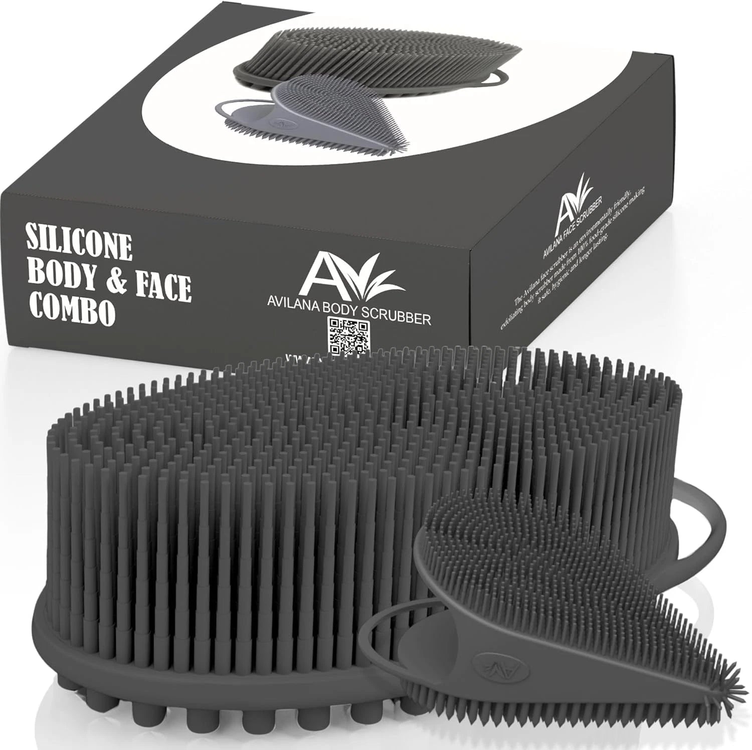 Avilana Silicone Body Scrubber – Gentle Shower Brush & Loofah Alternative- Food