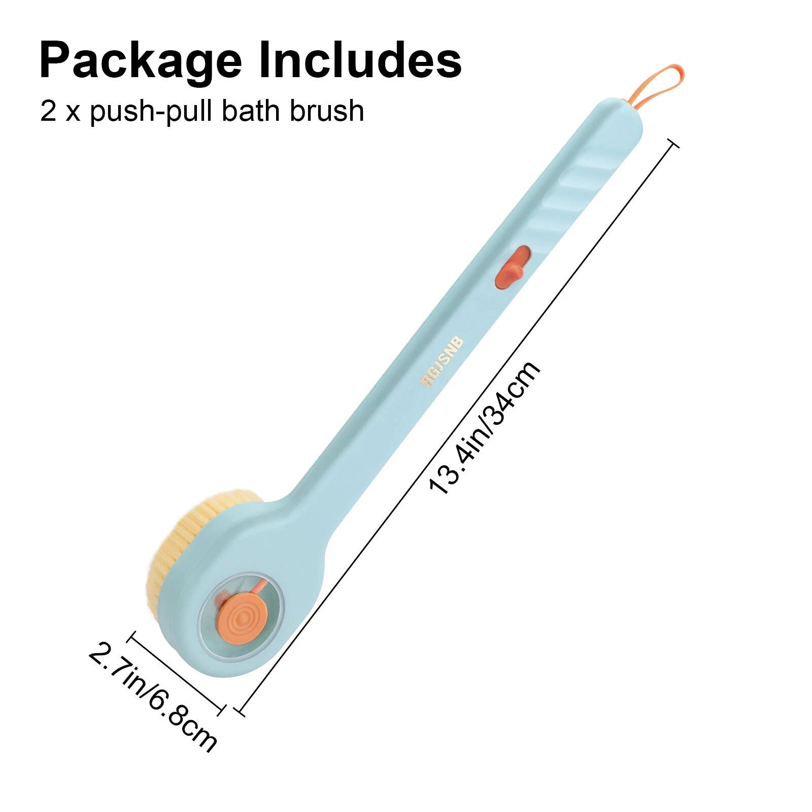 2pcs Long Handle Bath Body Brush, Exfoliating Back Scrubber with Soap Dispenser