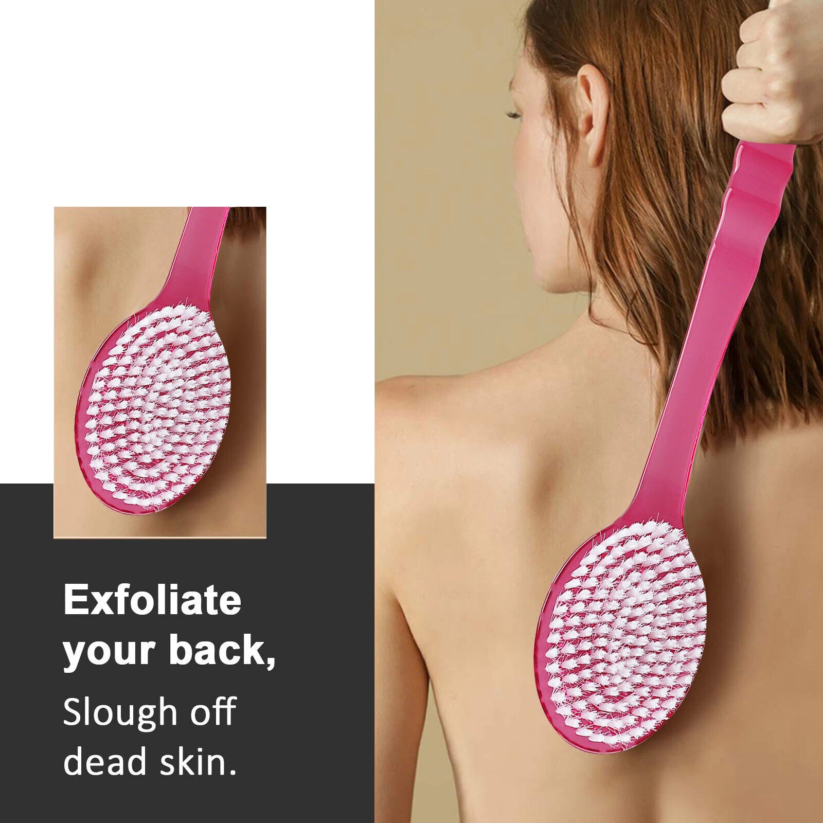 Back Scrubber for Shower Long Handle Back Brush Full Body Shower Cleaning Brush