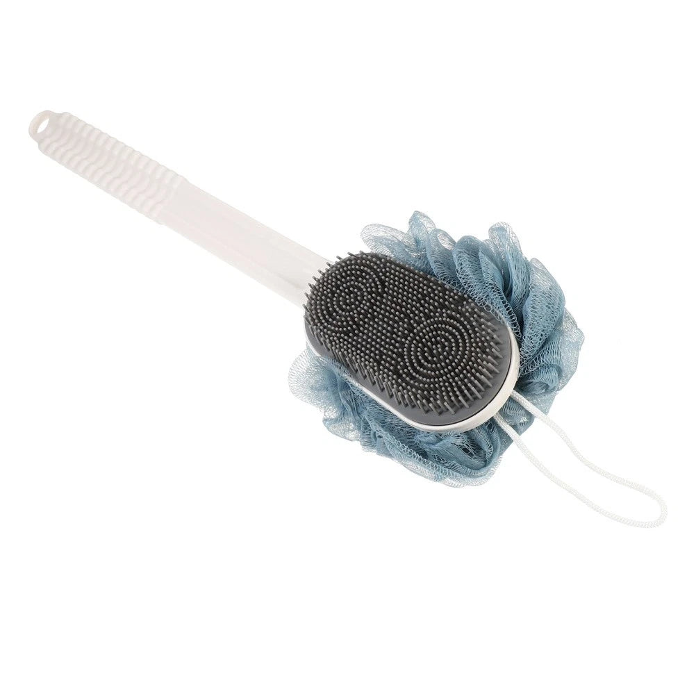 Back Rub Bath Brush Silicone Scrubber for Shower Man Flower with Handle