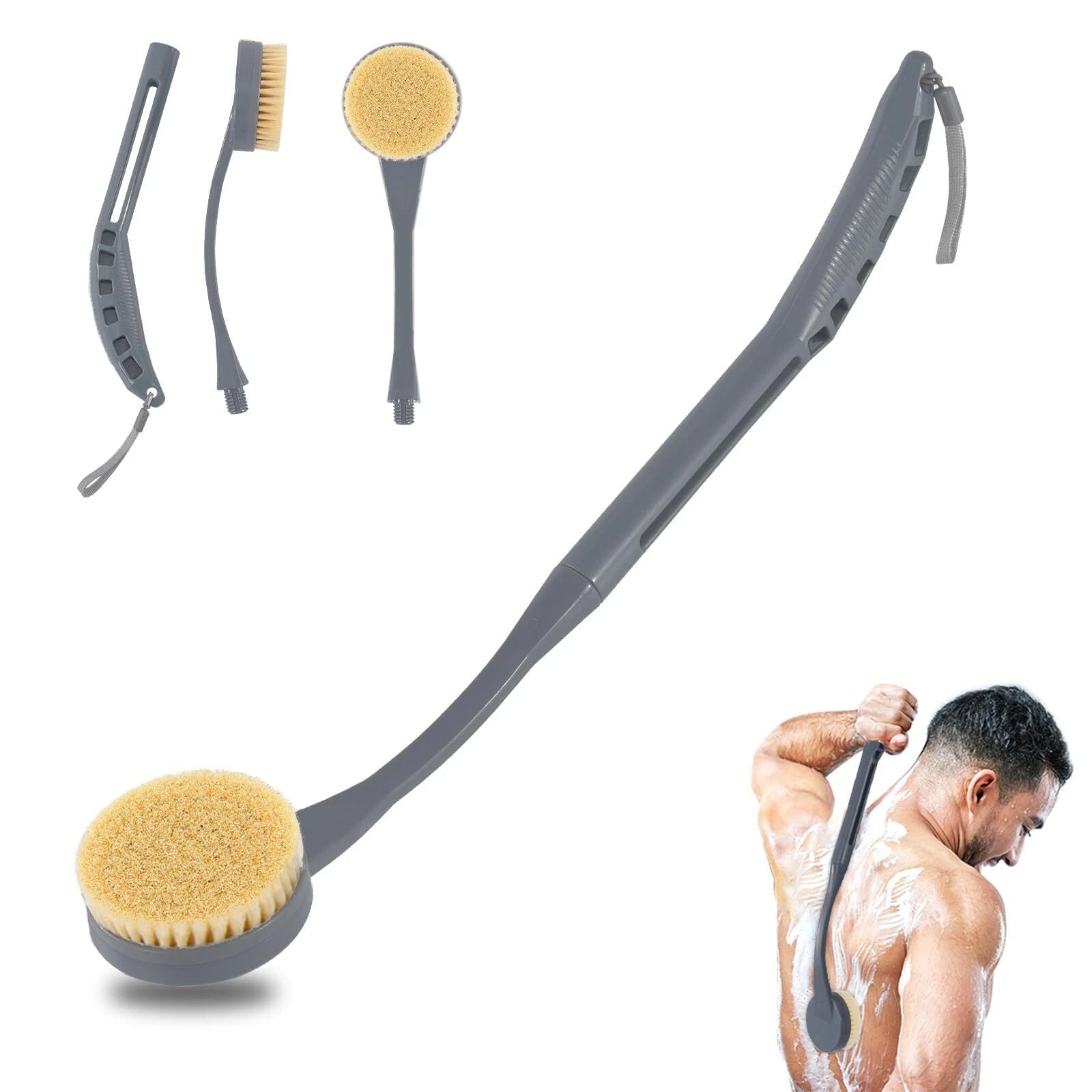 Back Scrubber for Shower,20.5" Bath Brush Long Handle for Deep Cleaning