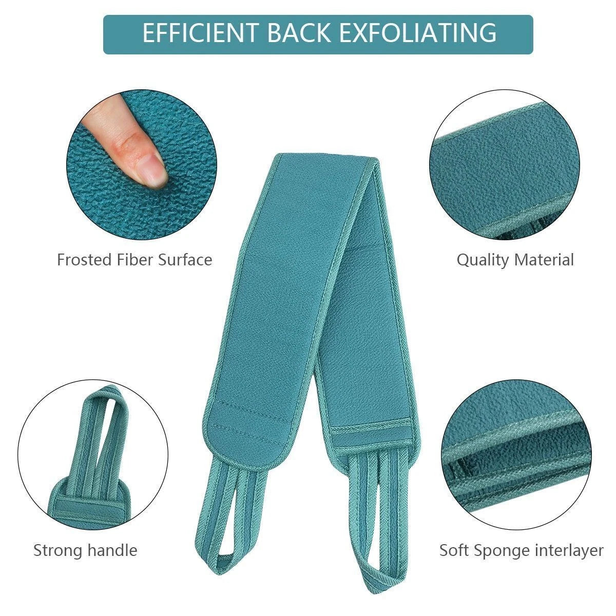 3pcs/set Back Scrubber Bath Shower Strap Spa Skin Brush Sponge Body Exfoliating