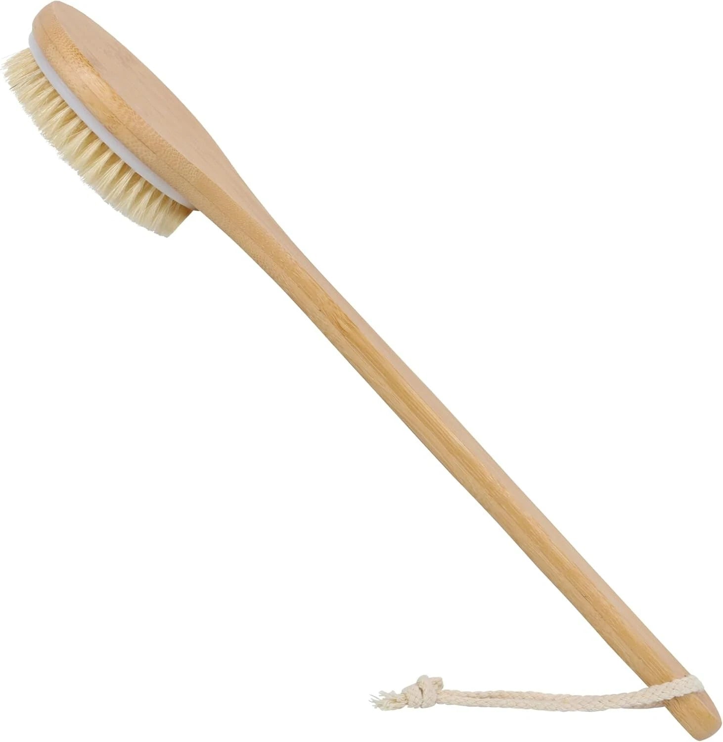 Bamboo Bath Body Brush Soft Bristles Shower Back Scrubber Anti-Slip Long Handle