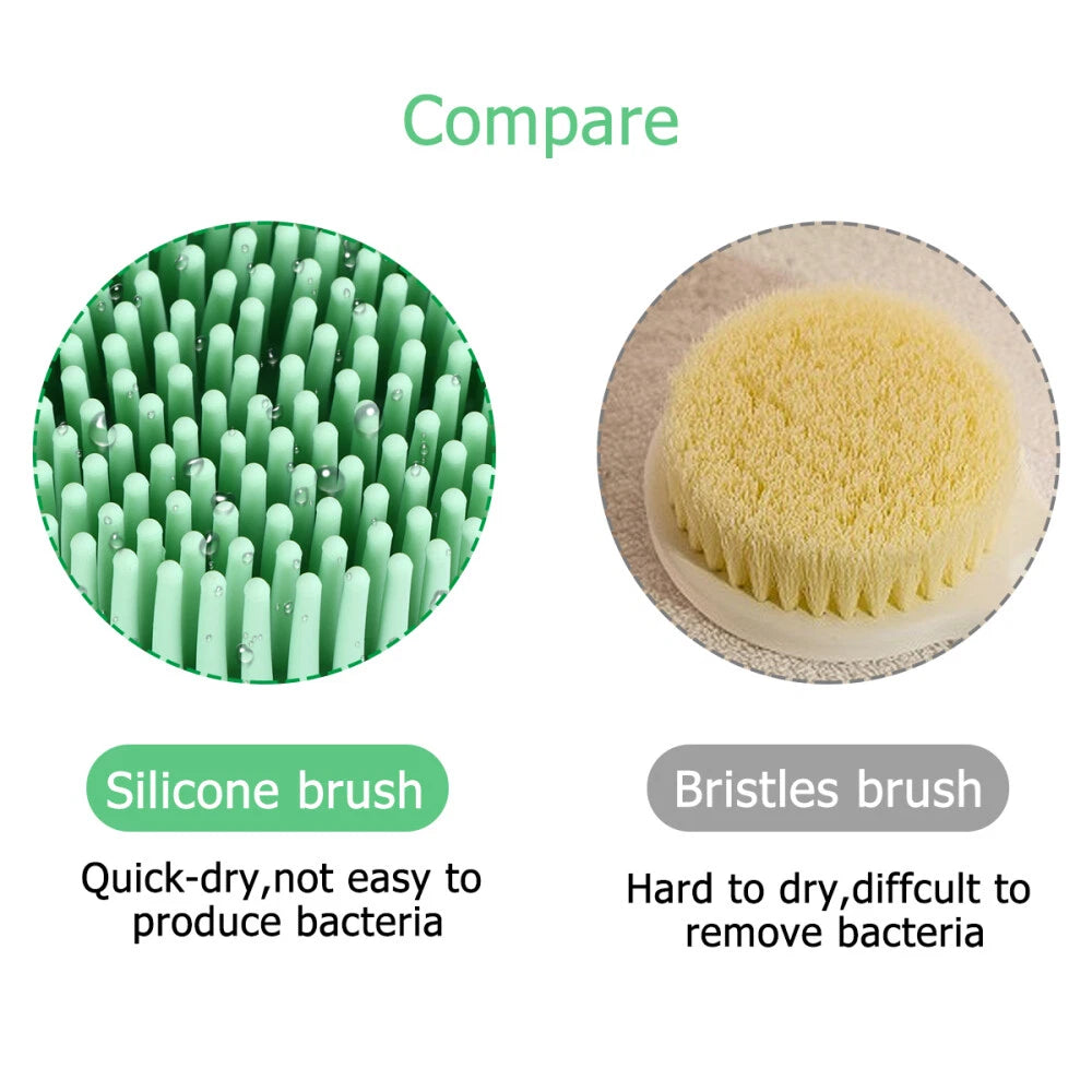 Bath Brush Silicone Exfoliator Skin Scrubber Man Back for Shower Body