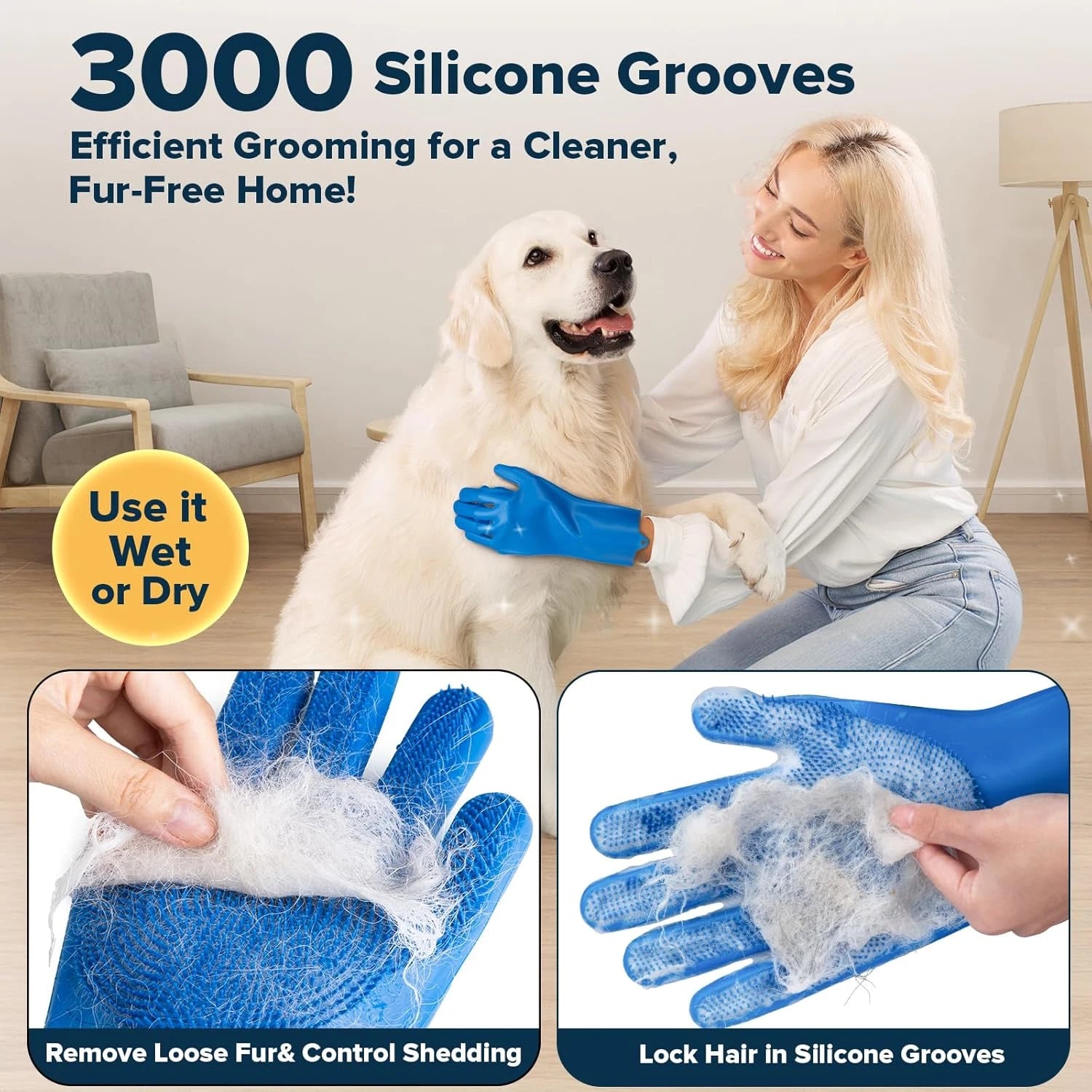6PCS Pet Grooming Kit | Dog Washing Gloves | Dog Bath Brush | Dog Bath Gloves |