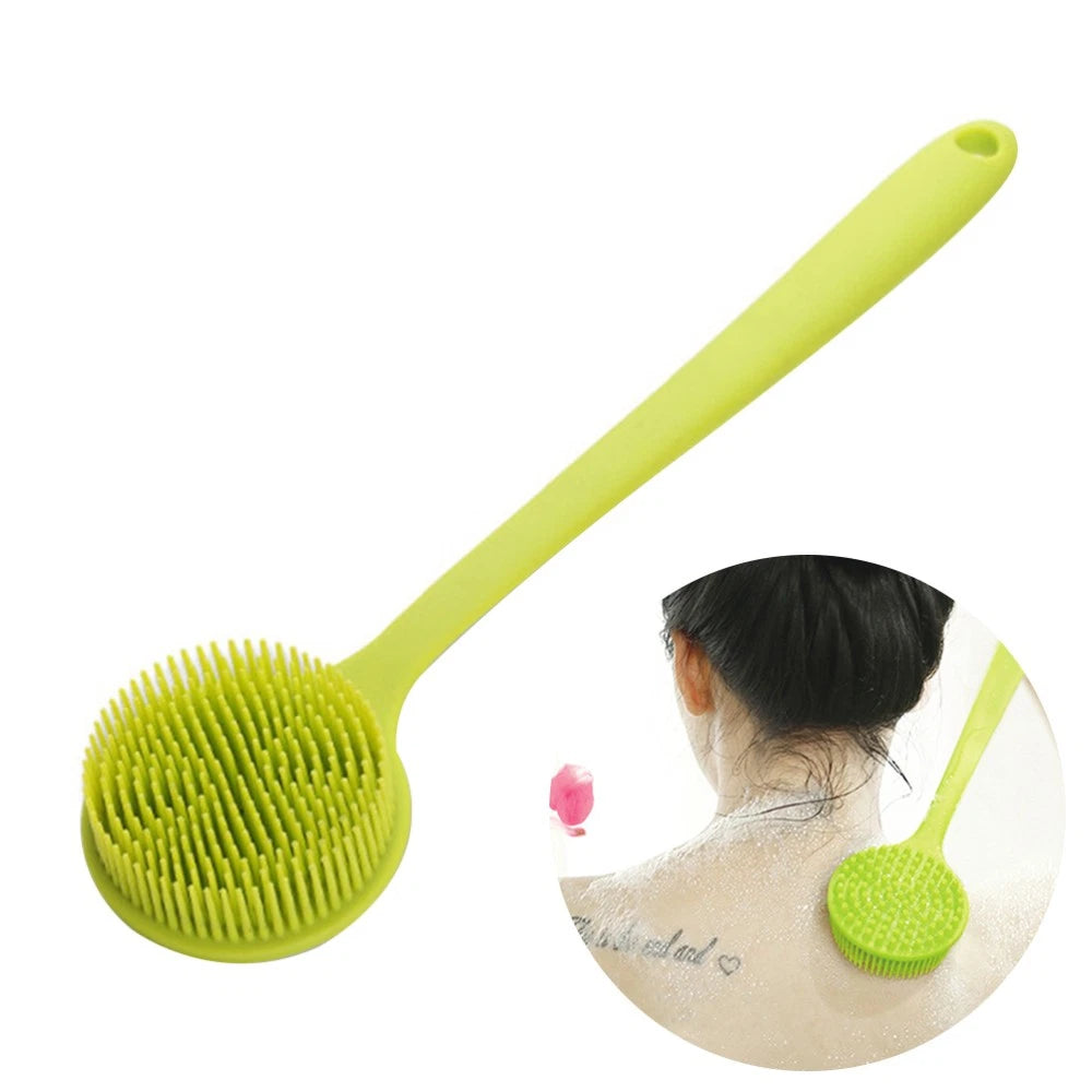 Bath Brush Body Scrubber Exfoliator Silicone Shower Man Back for Long Handle