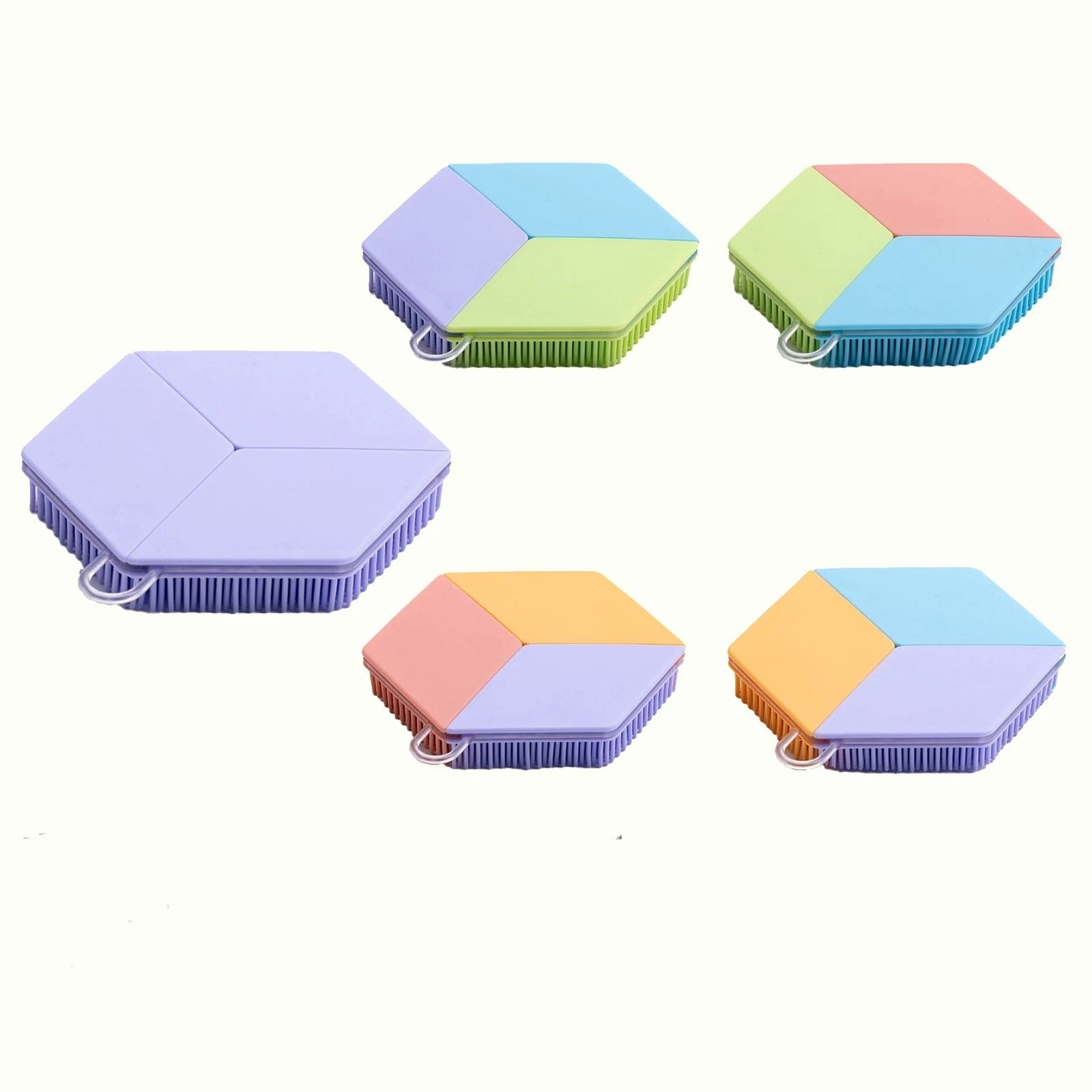 5pcs  Silicone shower brush, body cleaning brush, household head massage brush