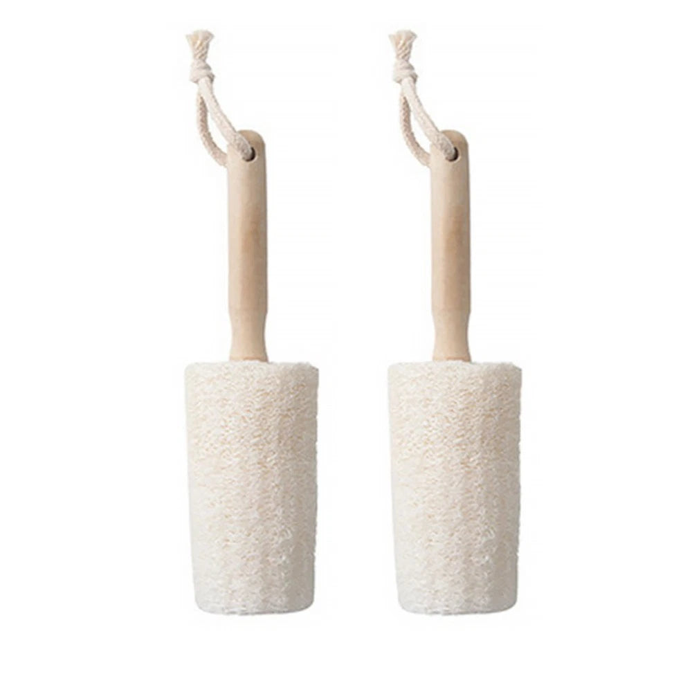2Pcs Natural Loofah Bath Body Brush for Gentle Exfoliation and Scrubbing