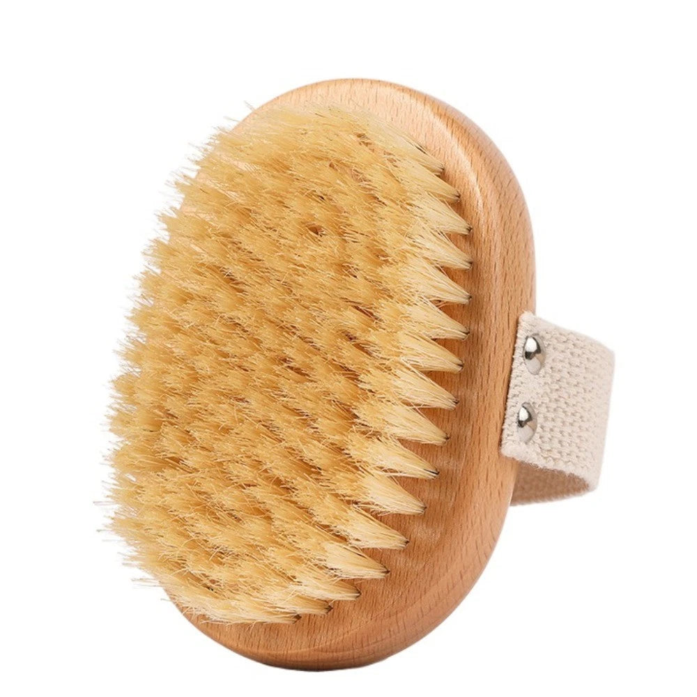 Anti-slip Bamboo Bath Brush Soft Hair Scrubbing Brush  Home