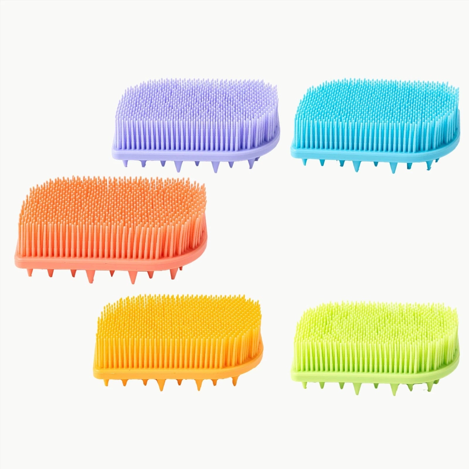 5pcs  Silicone shower brush, body cleaning brush, household head massage brush