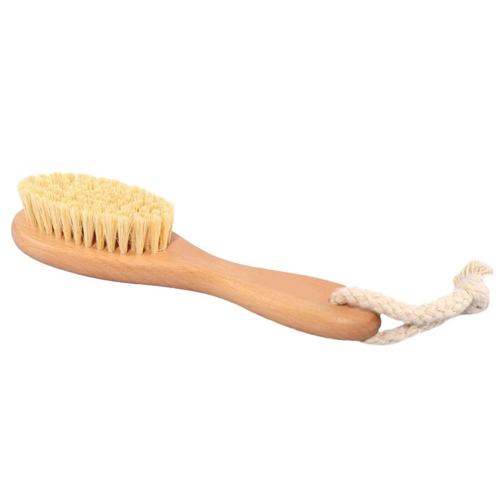 Beech Sisal Body Care Brush Shower Bath Scrubber with Comfortable Handle