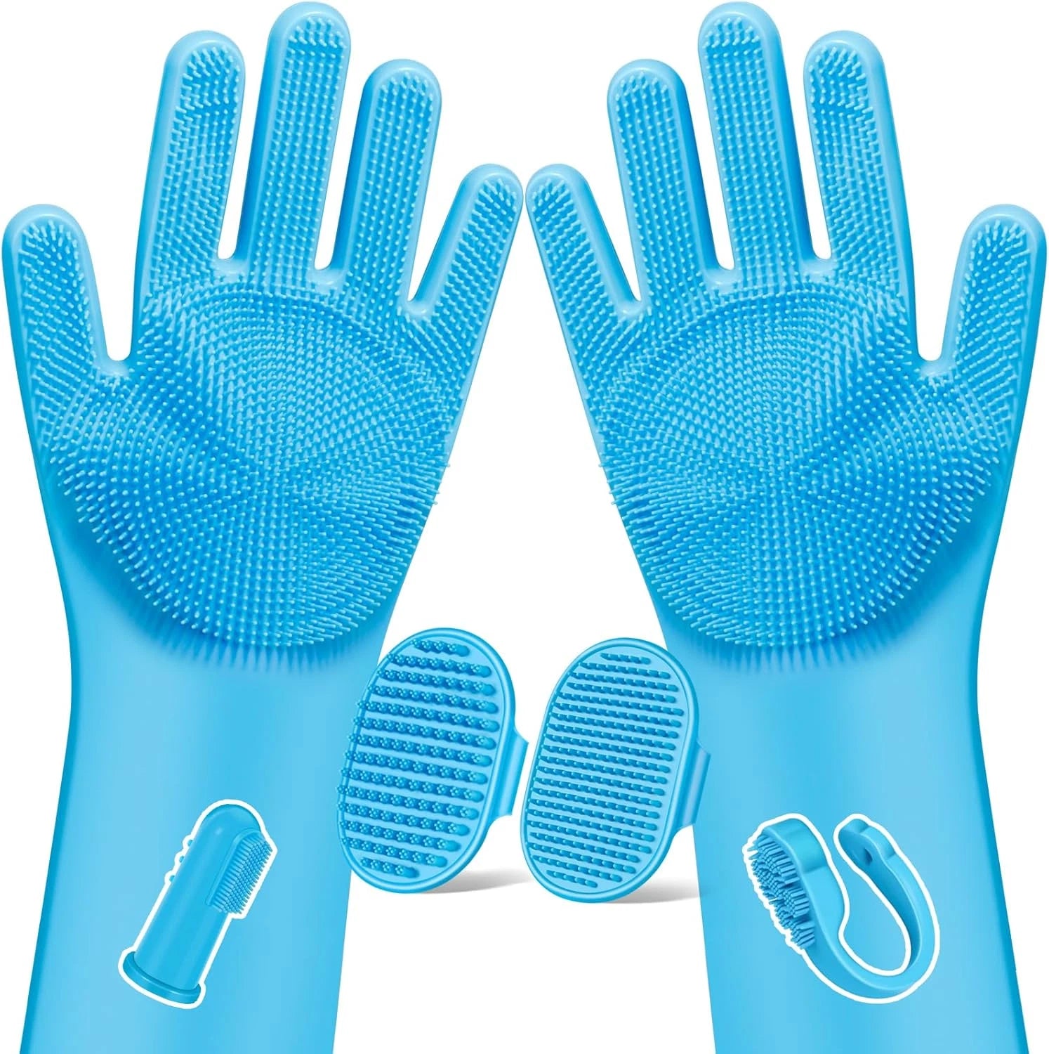 6PCS Pet Grooming Kit | Dog Washing Gloves | Dog Bath Brush | Dog Bath Gloves |