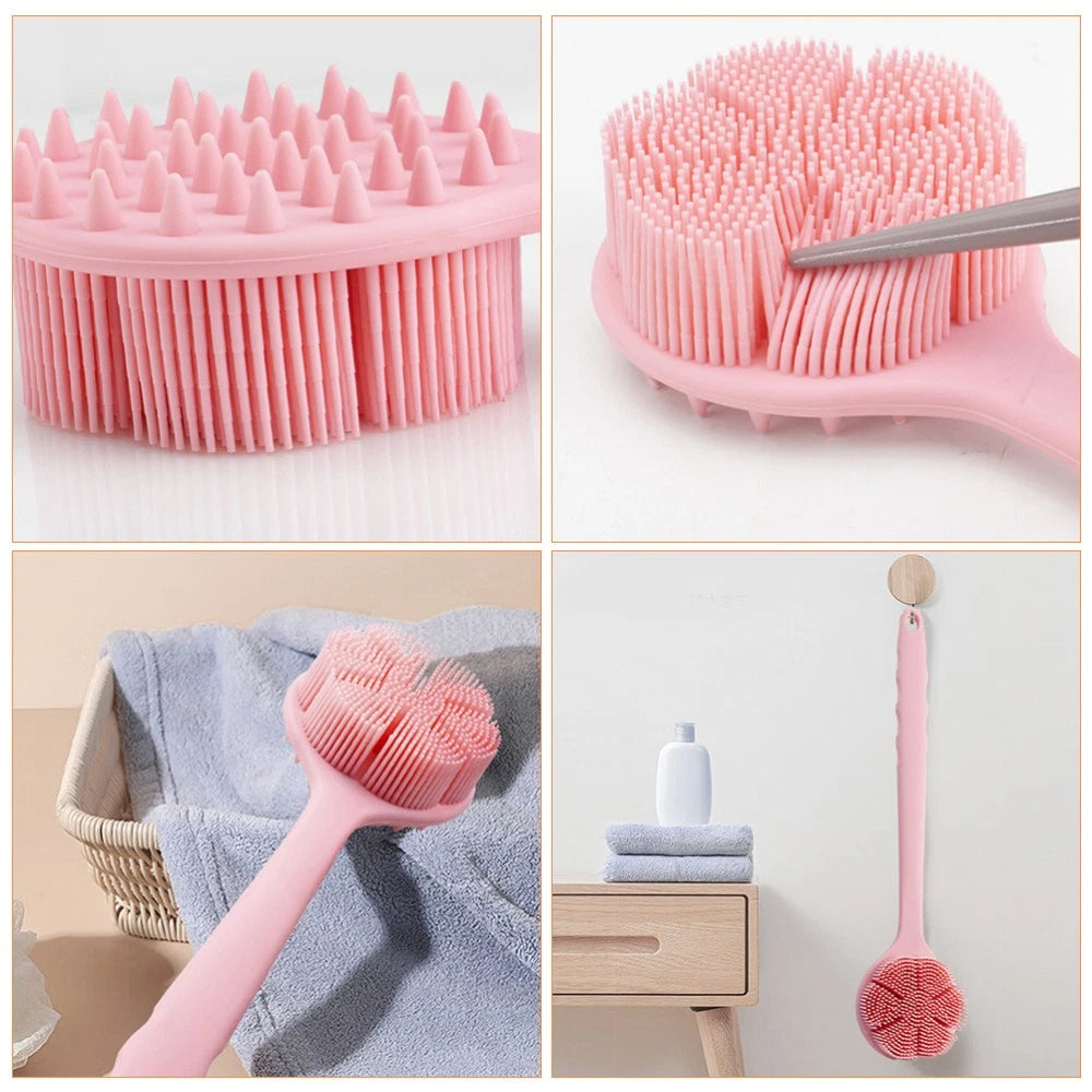 Bath Brush Back Scrubber Long Handle Handled Sponge for Shower Body