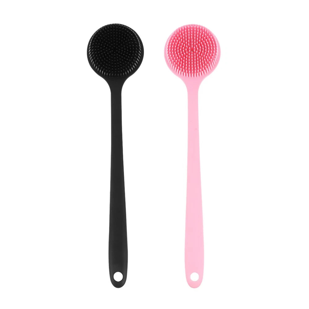 2 Pcs Bath Brush Man Silicone Body Scrubber Shower Exfoliating Back
