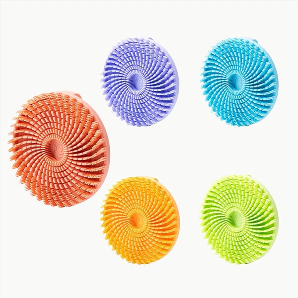 5pcs  Silicone shower brush, body cleaning brush, household head massage brush