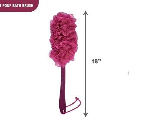 18'' Long Handle Bath Brush Loofah Shower Sponge Long Handle Back Scrubber