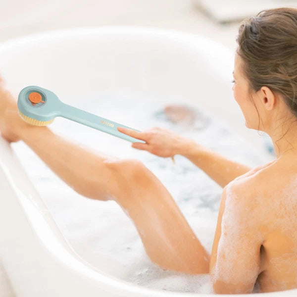 2pcs Long Handle Bath Body Brush, Exfoliating Back Scrubber with Soap Dispenser