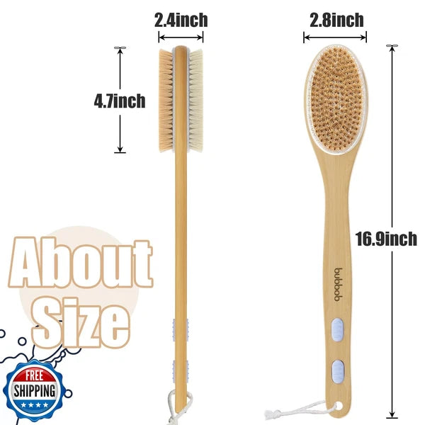 Back Scrubber for Shower,Bath Brush with Long Handle,Bath Brush Body Exfoliat